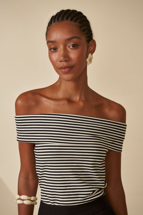 Blusa spirit listrada dec ombro a ombro