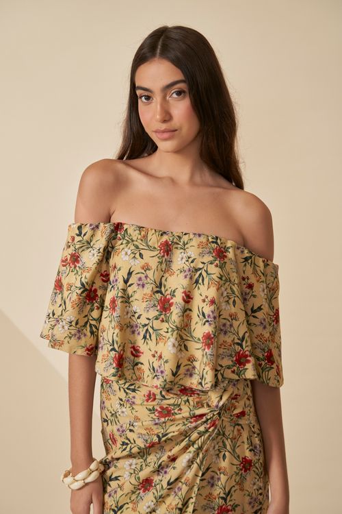Blusa cropped ombro a ombro estp. nice