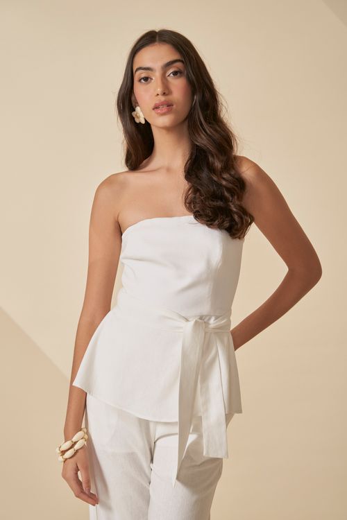 Blusa escape sem alça amarração