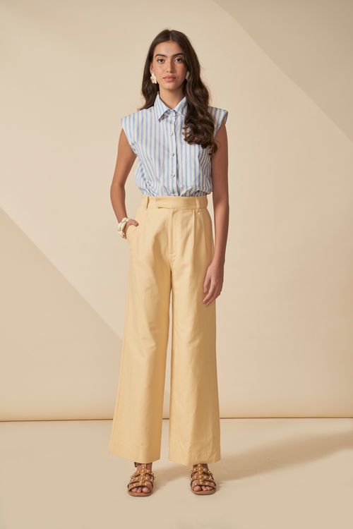 Calça escape pregas classica