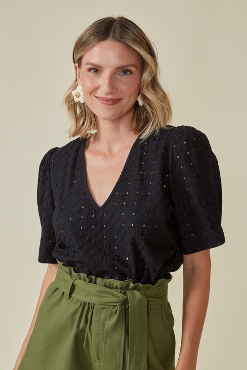 Blusa escape decote v mg fofa laise