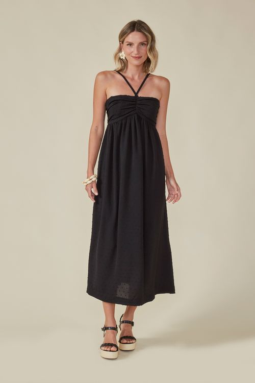 Vestido escape bojo franzido