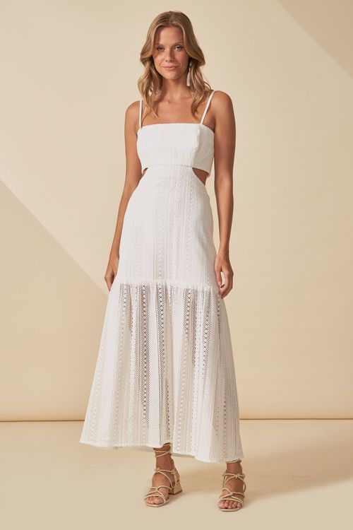 Vestido glow longo vazado