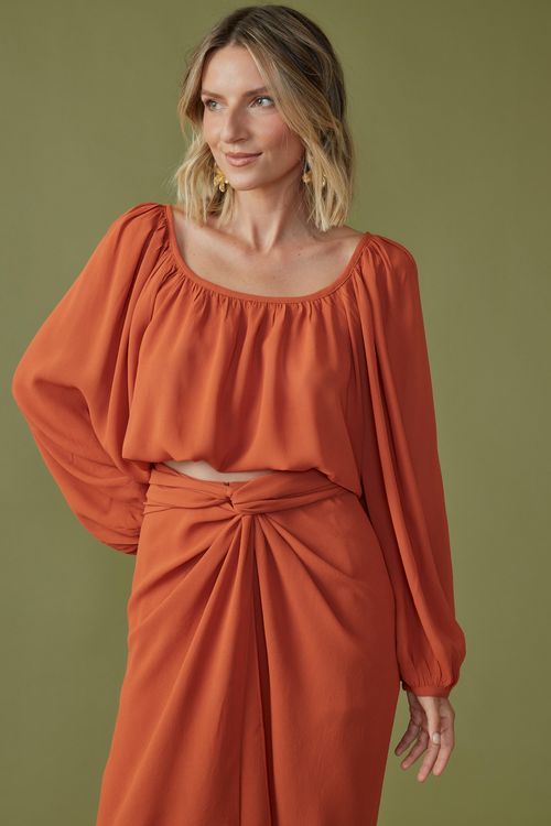 Blusa sense franzida mg longa