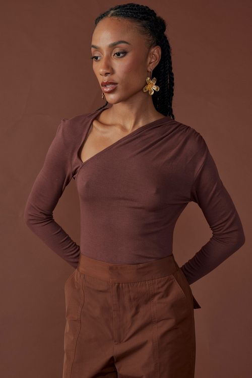 Blusa express ombro drapeado