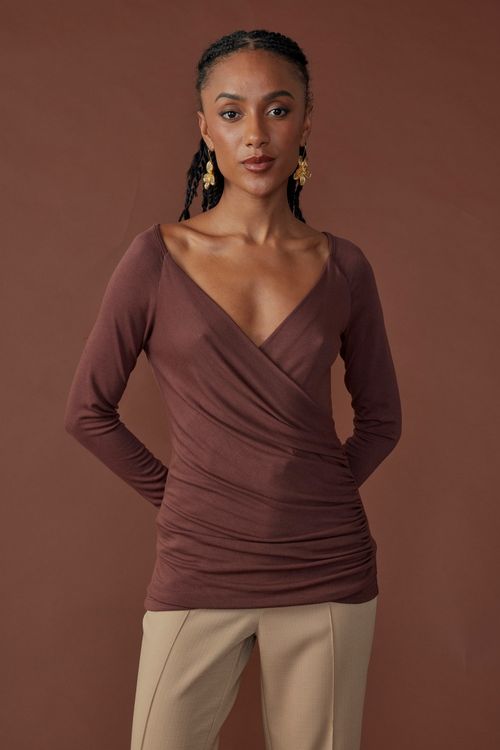 Blusa express transpasse franzido