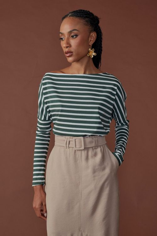 Blusa express decote assimétrico