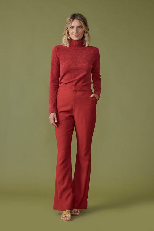 Calça sense semi flare bolsos
