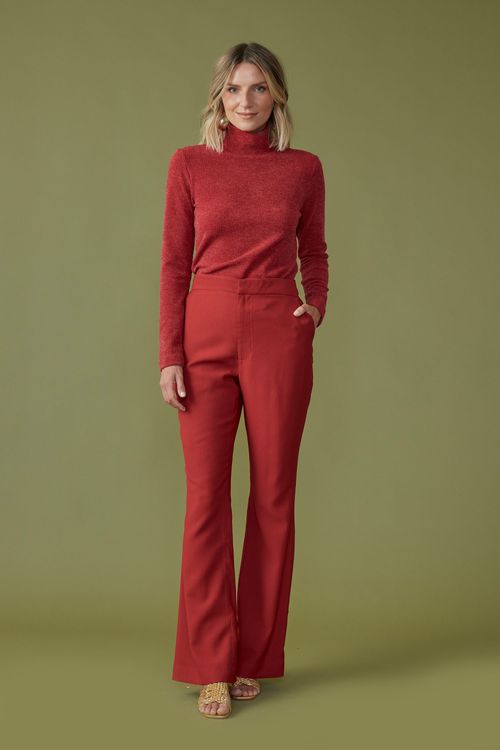 Calça sense semi flare bolsos