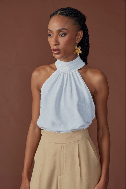 Blusa sense gola drapeada