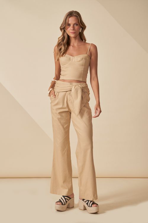 Calça escape laço larga