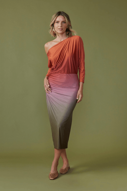Vestido express drapeado est degradê