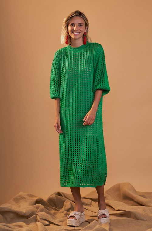 Vestido brisa midi mangas