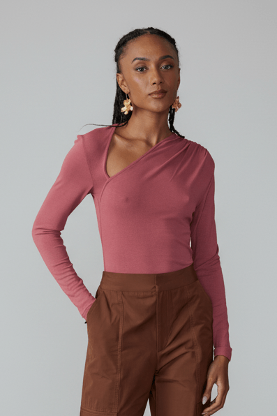 Blusa express ombro drapeado