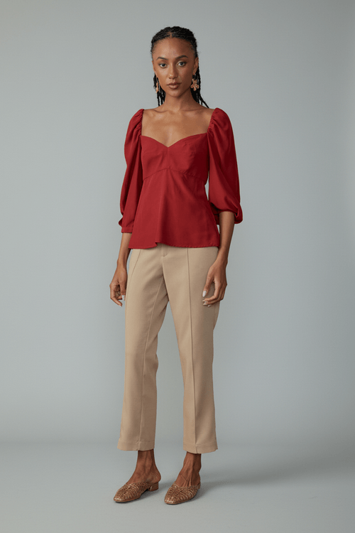 Blusa sense manga bufante