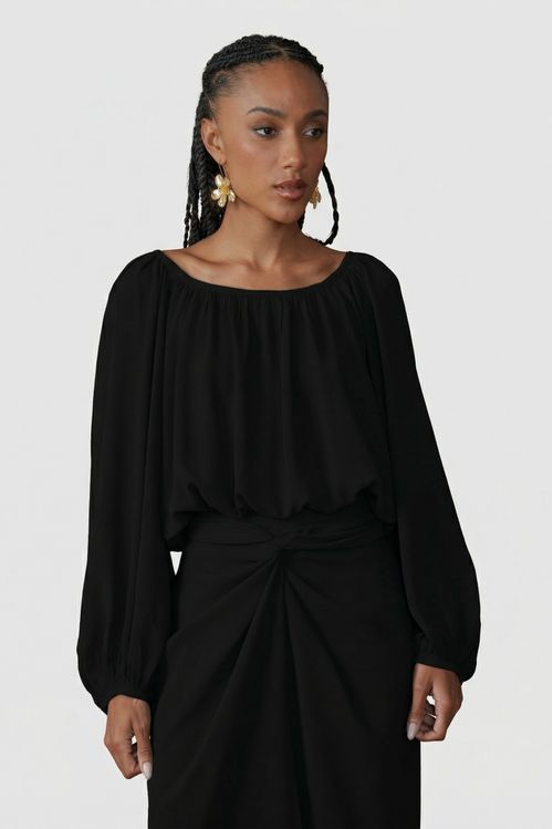 Blusa sense franzida mg longa